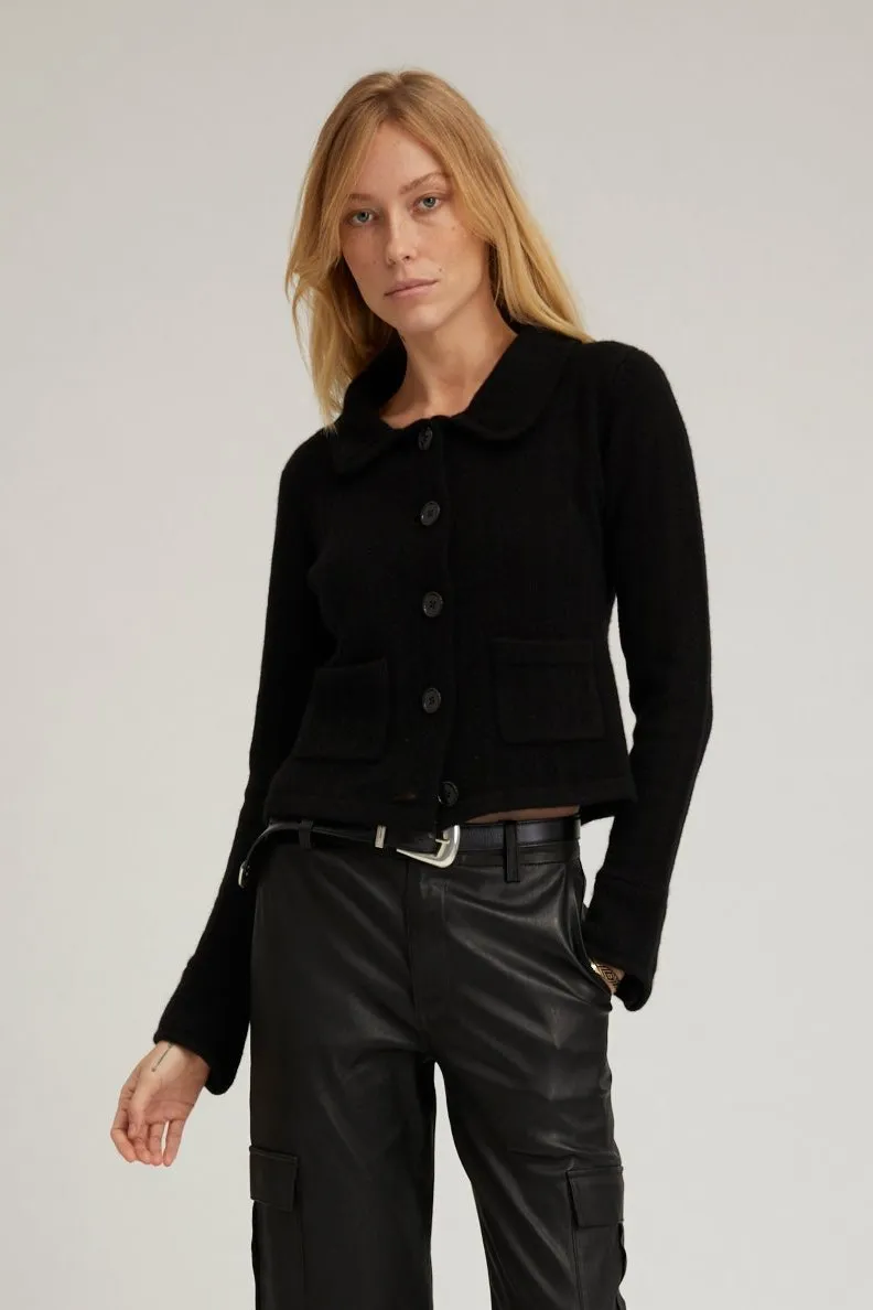 Black Cashmere Collared Cardigan sold by SPRWMN product image thumbnail 5