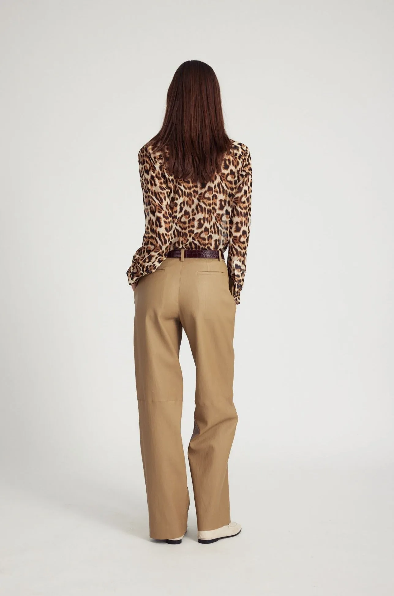 Leopard Silk Fitted Button Down sold by SPRWMN product image thumbnail 4