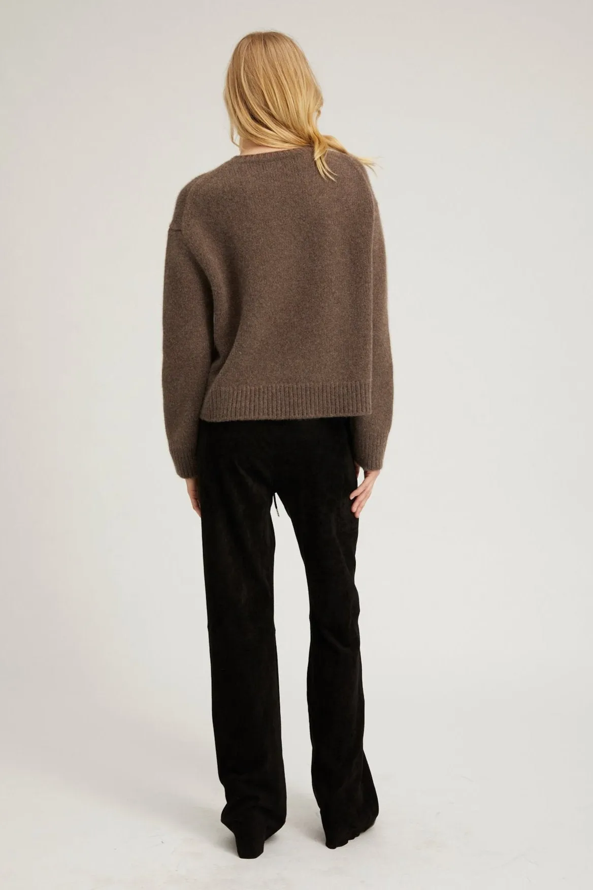 Black Suede Straight Leg Pants sold by SPRWMN product image thumbnail 4