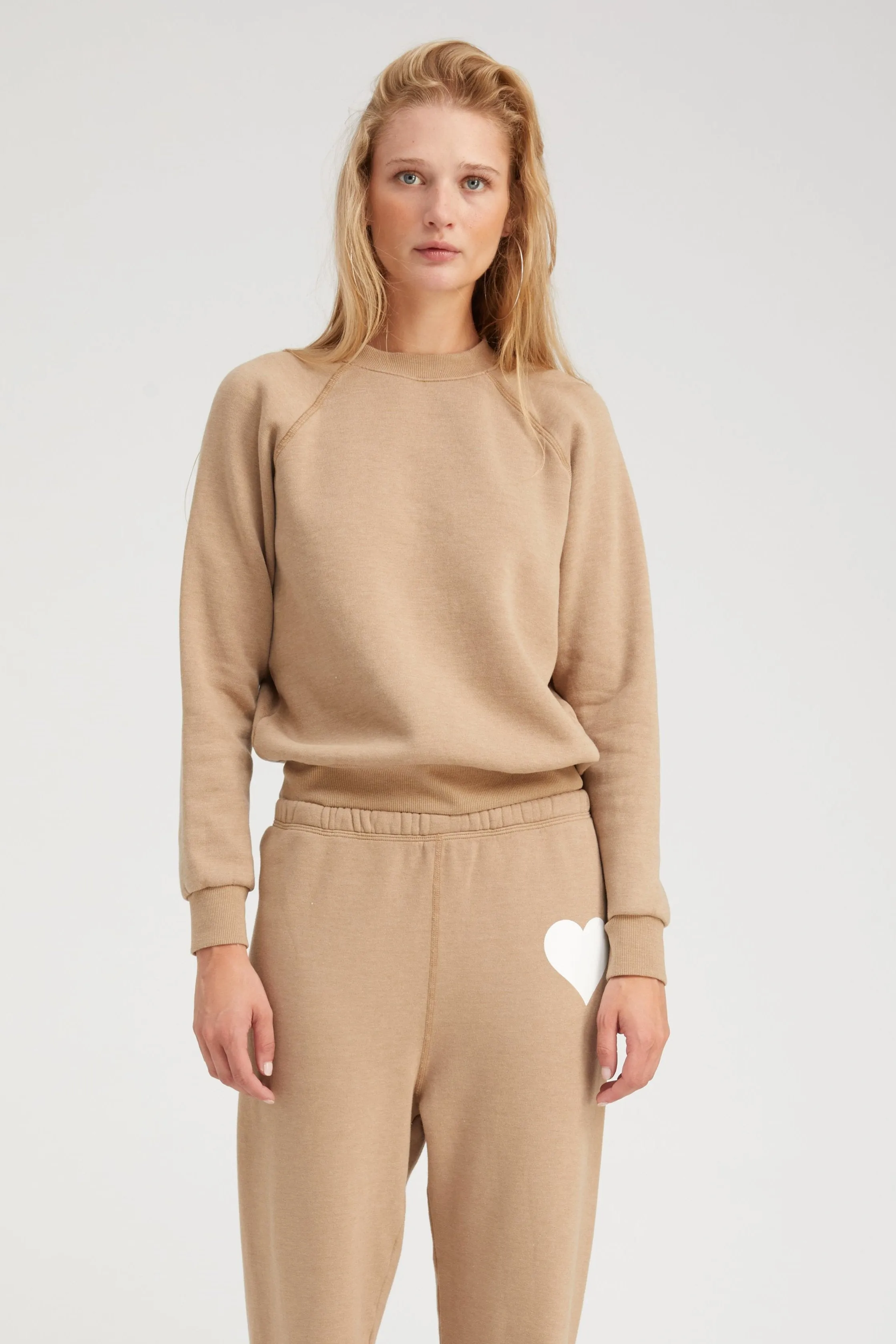 Latte Shrunken Raglan Sweatshirt sold by SPRWMN