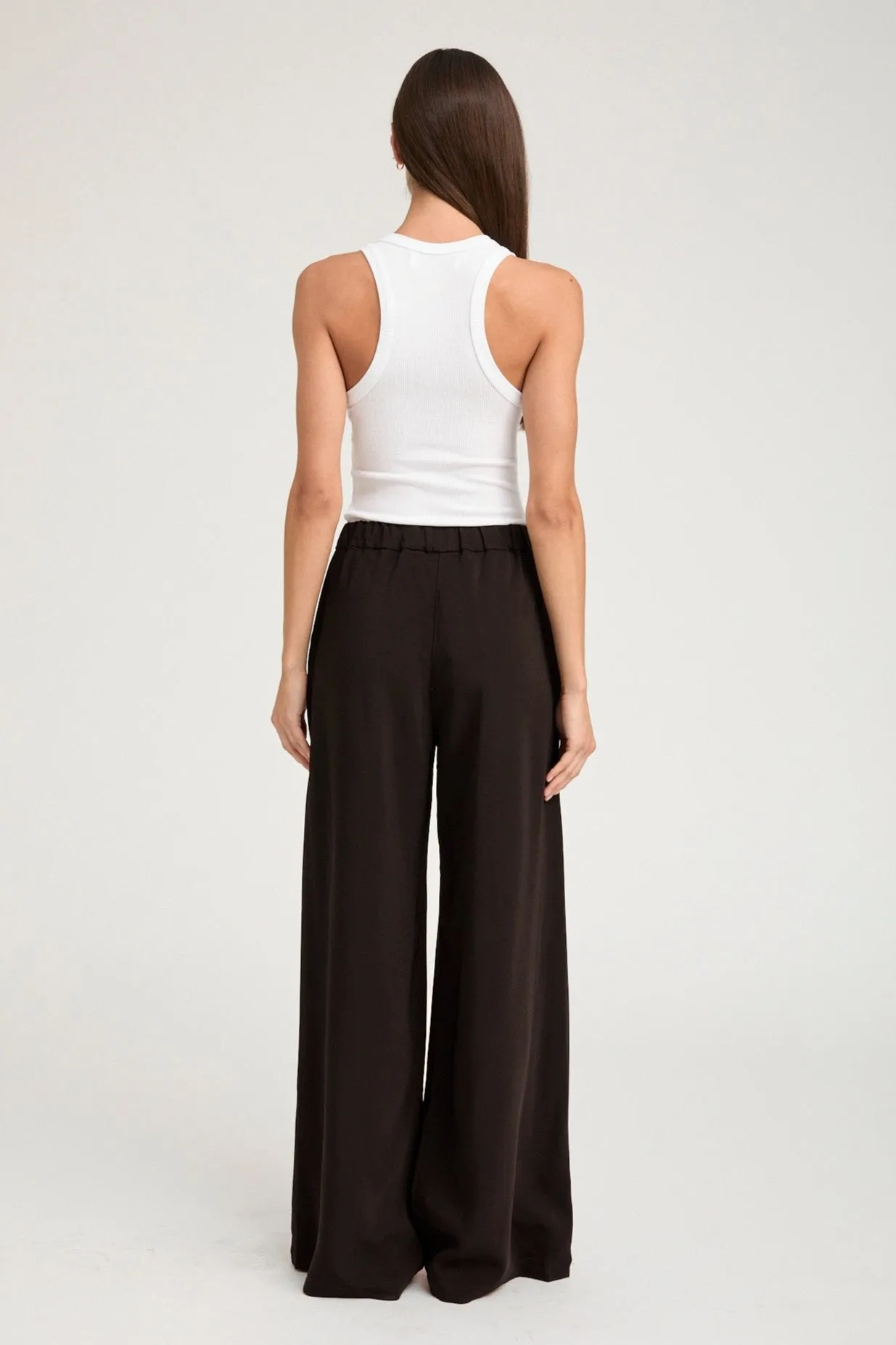 Americano Crepe Wide Leg Pintuck Trousers sold by SPRWMN product image thumbnail 3