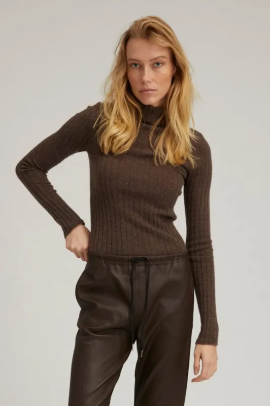 Truffle Heavy Cashmere Mock Neck sold by SPRWMN