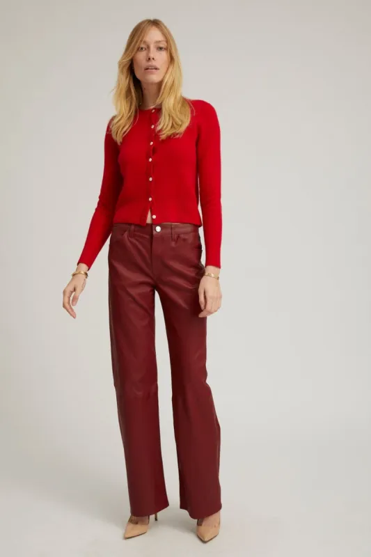 Cherry Leather Carpenter Pants sold by SPRWMN