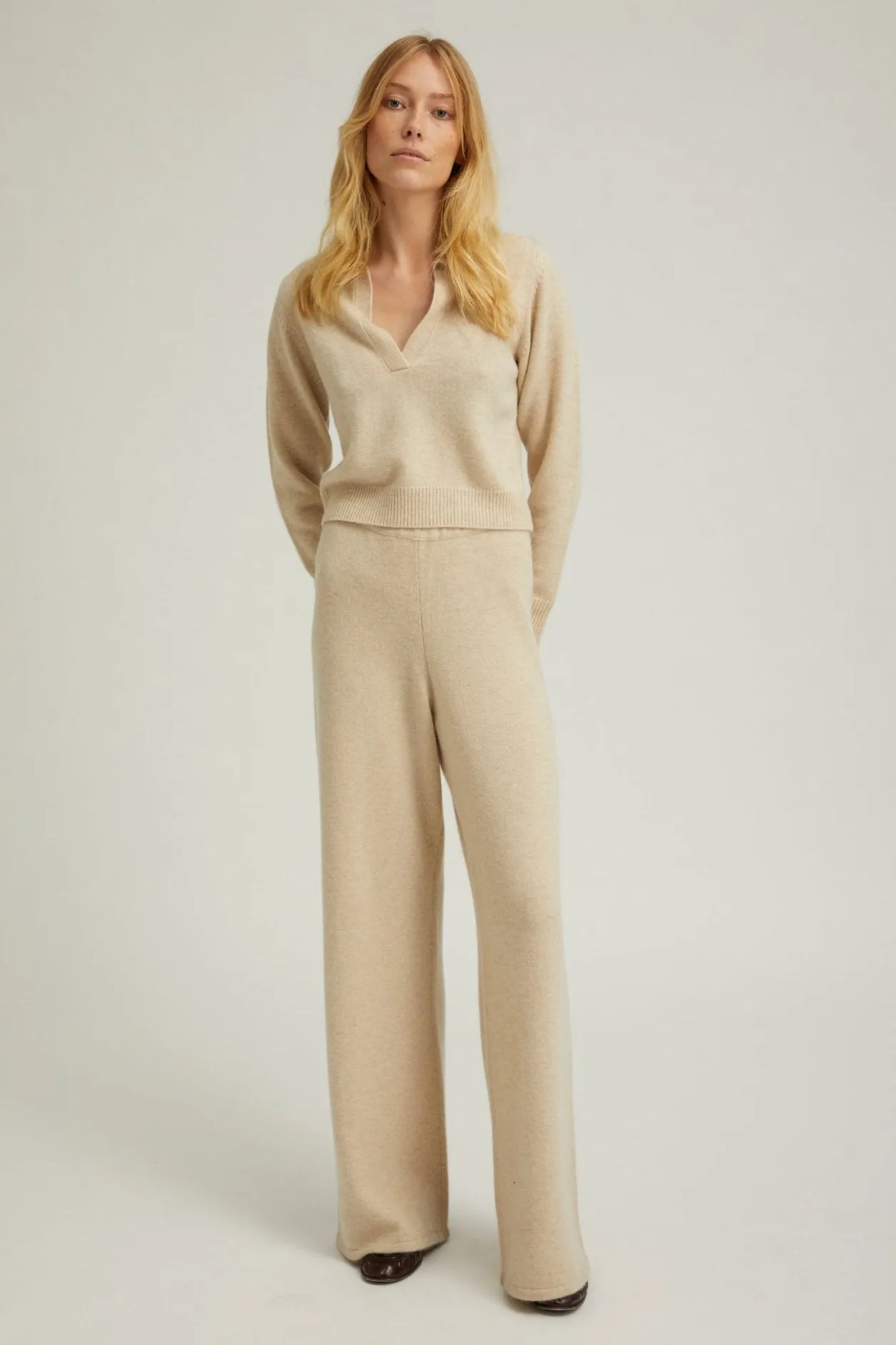 Oyster Cashmere Henley Sweater sold by SPRWMN product image thumbnail 3