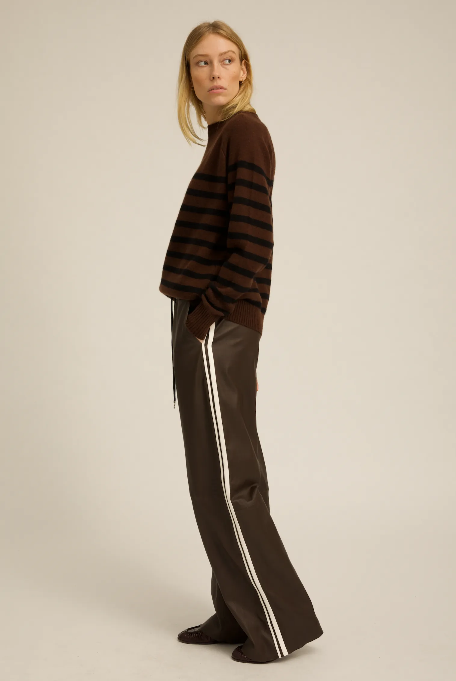 Americano Leather Baggy Athletic Pants sold by SPRWMN product image thumbnail 4