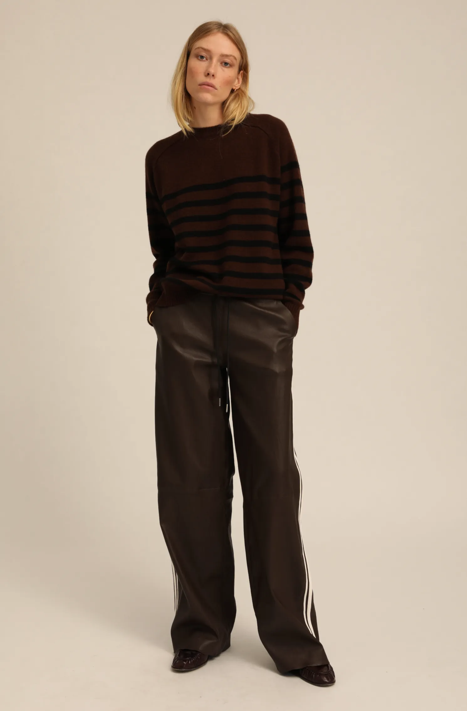 Americano Leather Baggy Athletic Pants sold by SPRWMN