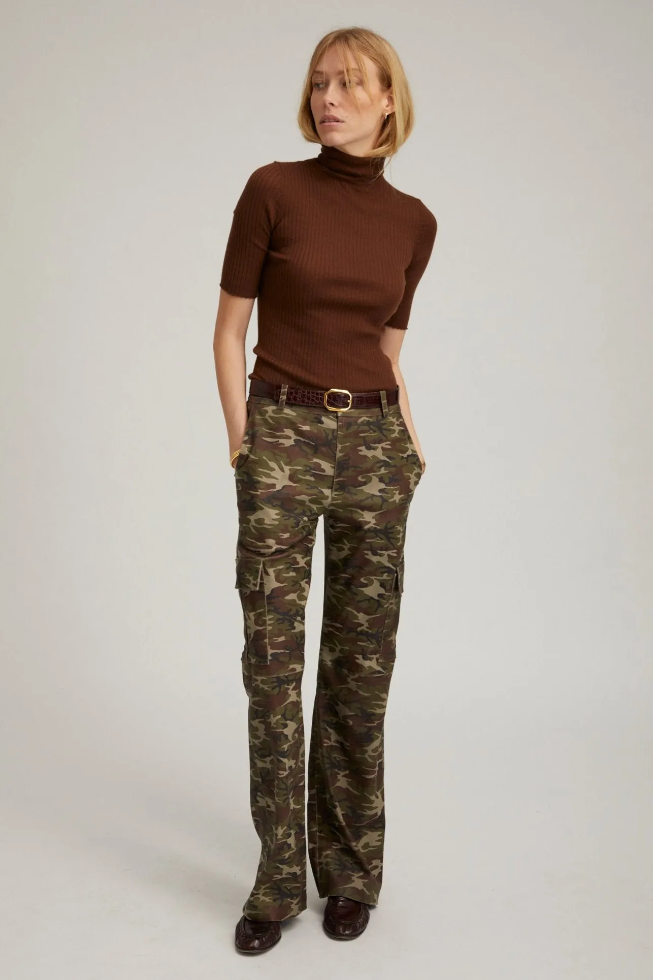 Camouflage Leather Cargo Trousers sold by SPRWMN product image thumbnail 2