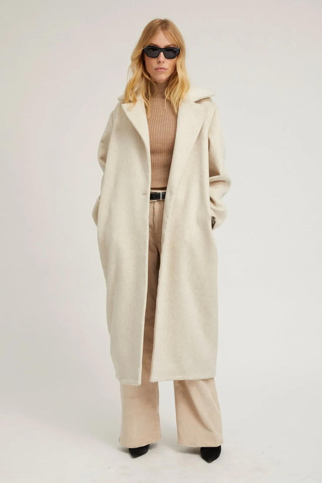 Off White Wool Cashmere Classic Coat sold by SPRWMN product image thumbnail 3
