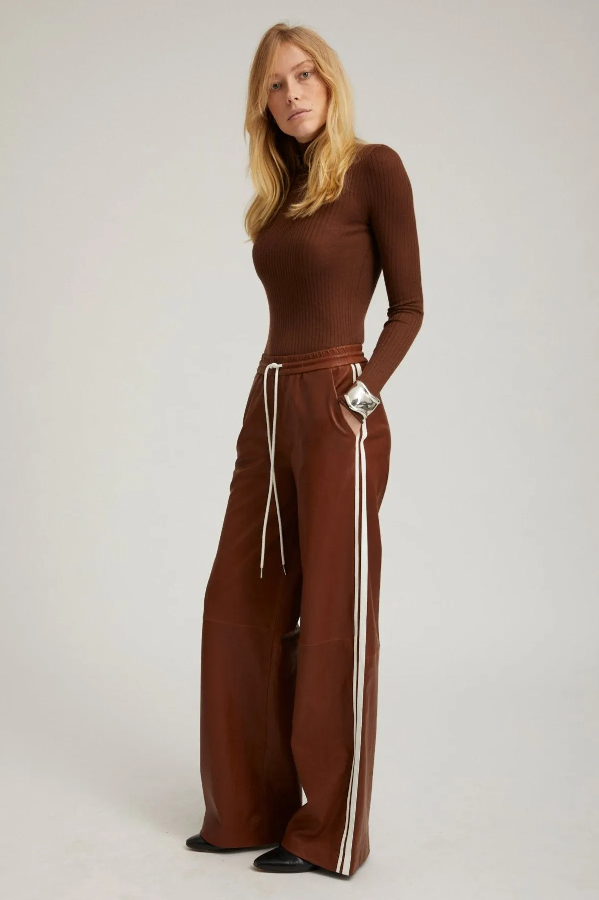 Acorn Leather Baggy Athletic Pants sold by SPRWMN product image thumbnail 3