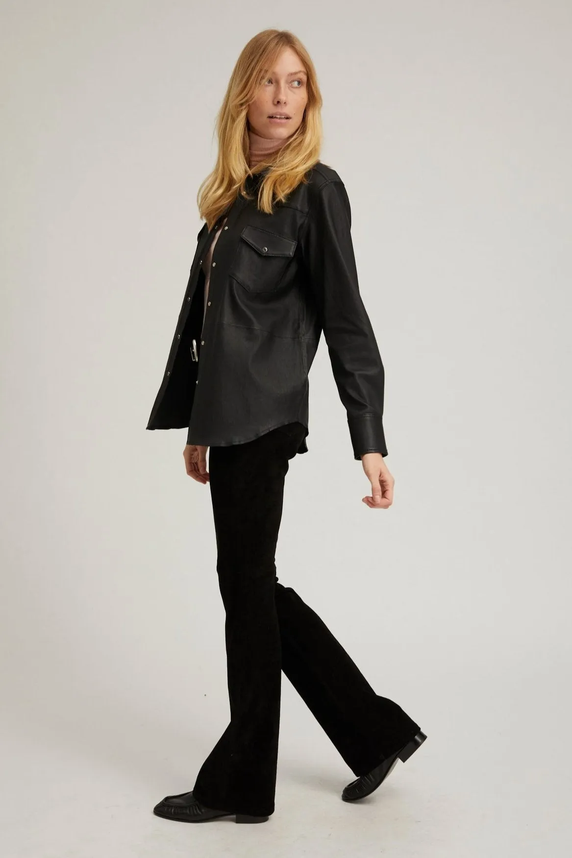 Black Leather Western Button Down sold by SPRWMN product image thumbnail 3