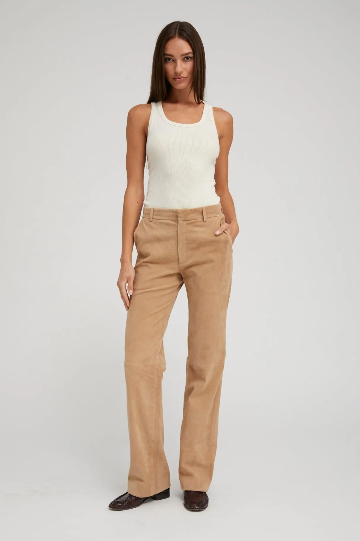 Creme Rib Fitted Scooped Tank sold by SPRWMN product image thumbnail 2