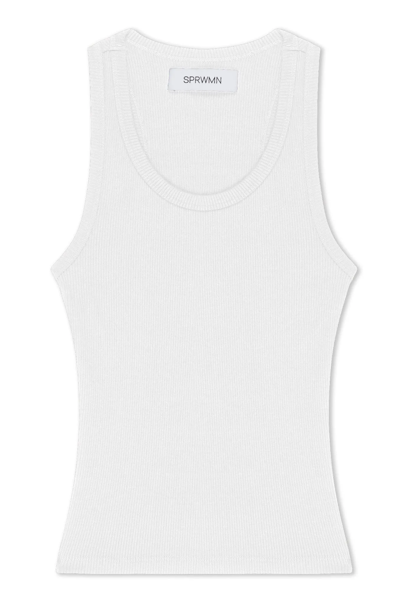 White Rib Fitted Scooped Tank sold by SPRWMN product image thumbnail 2