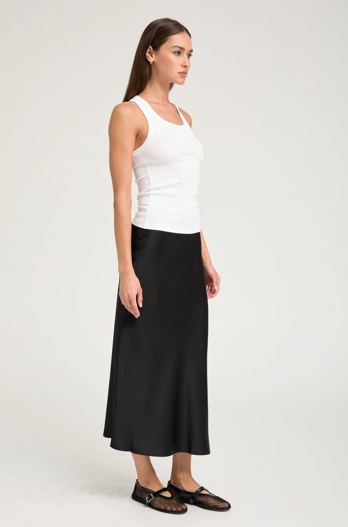 White Rib Fitted Scooped Tank sold by SPRWMN product image thumbnail 3