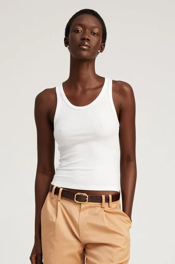 White Rib Fitted Scooped Tank sold by SPRWMN product image thumbnail 5