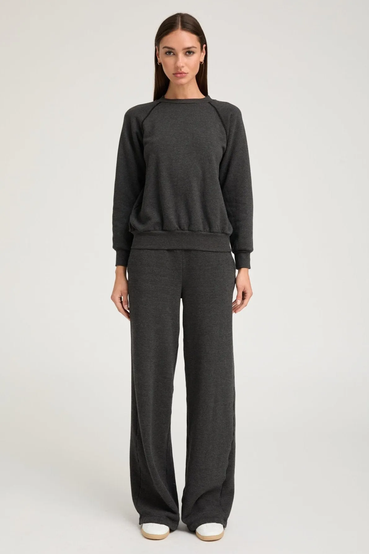 Charcoal Shrunken Raglan Sweatshirt sold by SPRWMN product image thumbnail 5