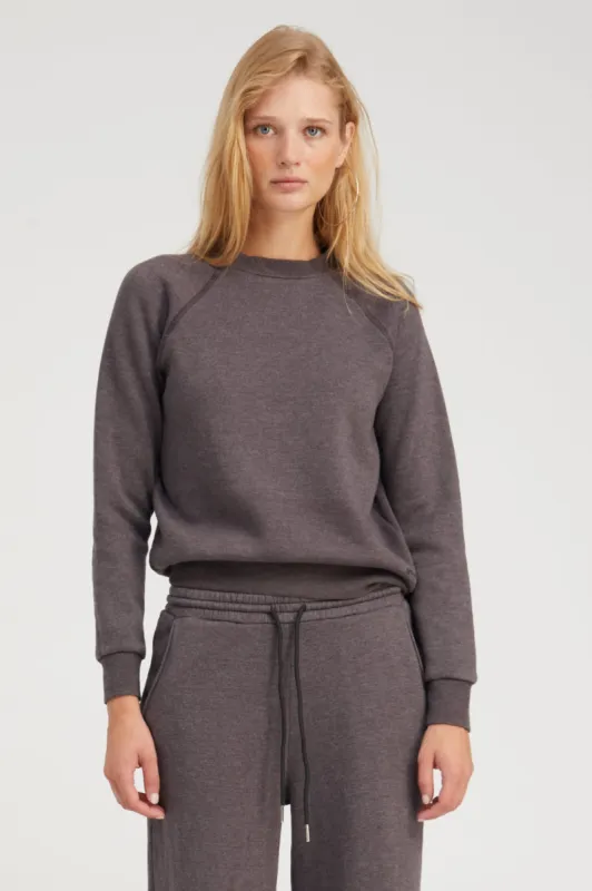 Charcoal Shrunken Raglan Sweatshirt sold by SPRWMN