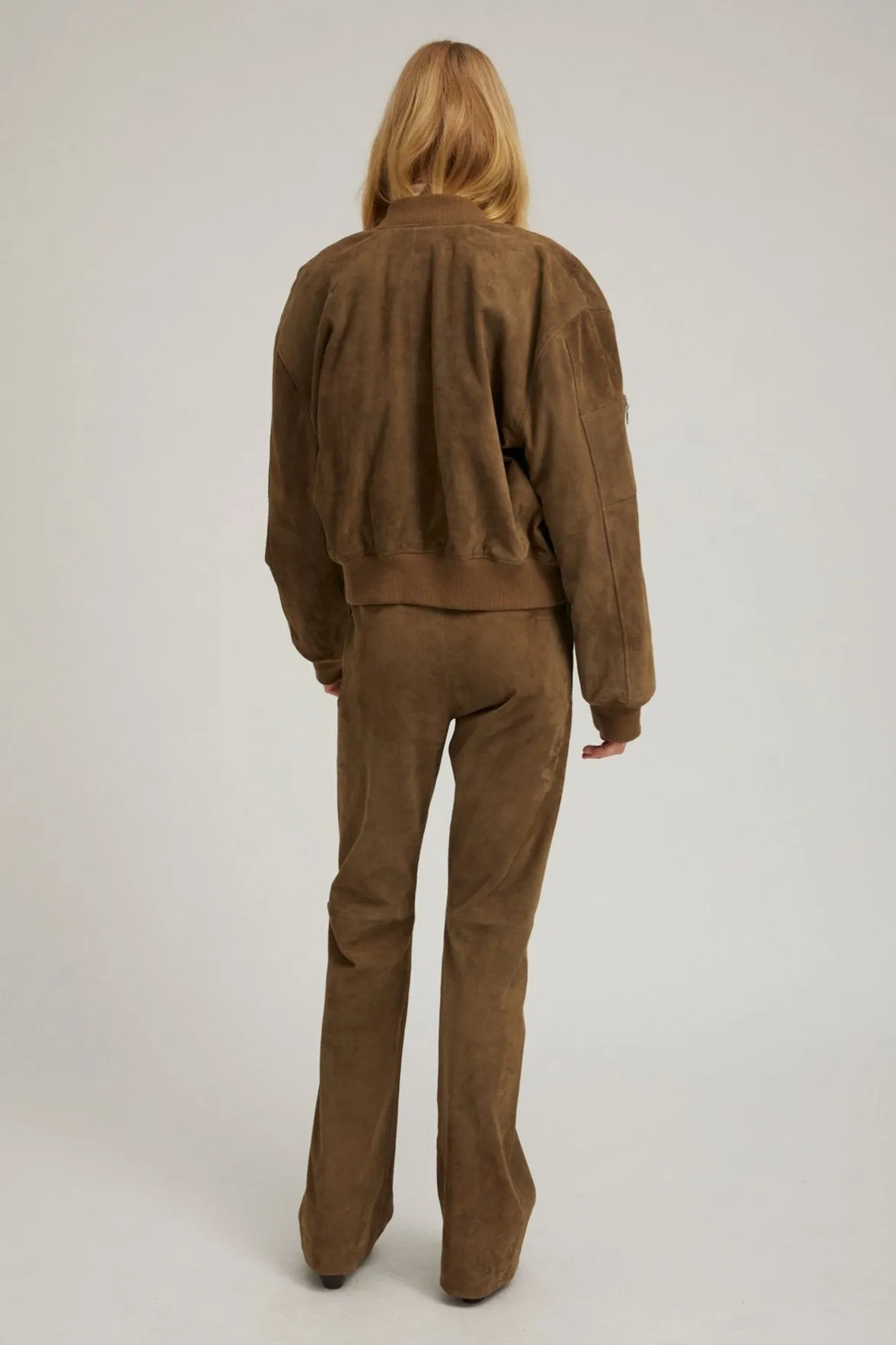 Olive Suede Bomber sold by SPRWMN product image thumbnail 4