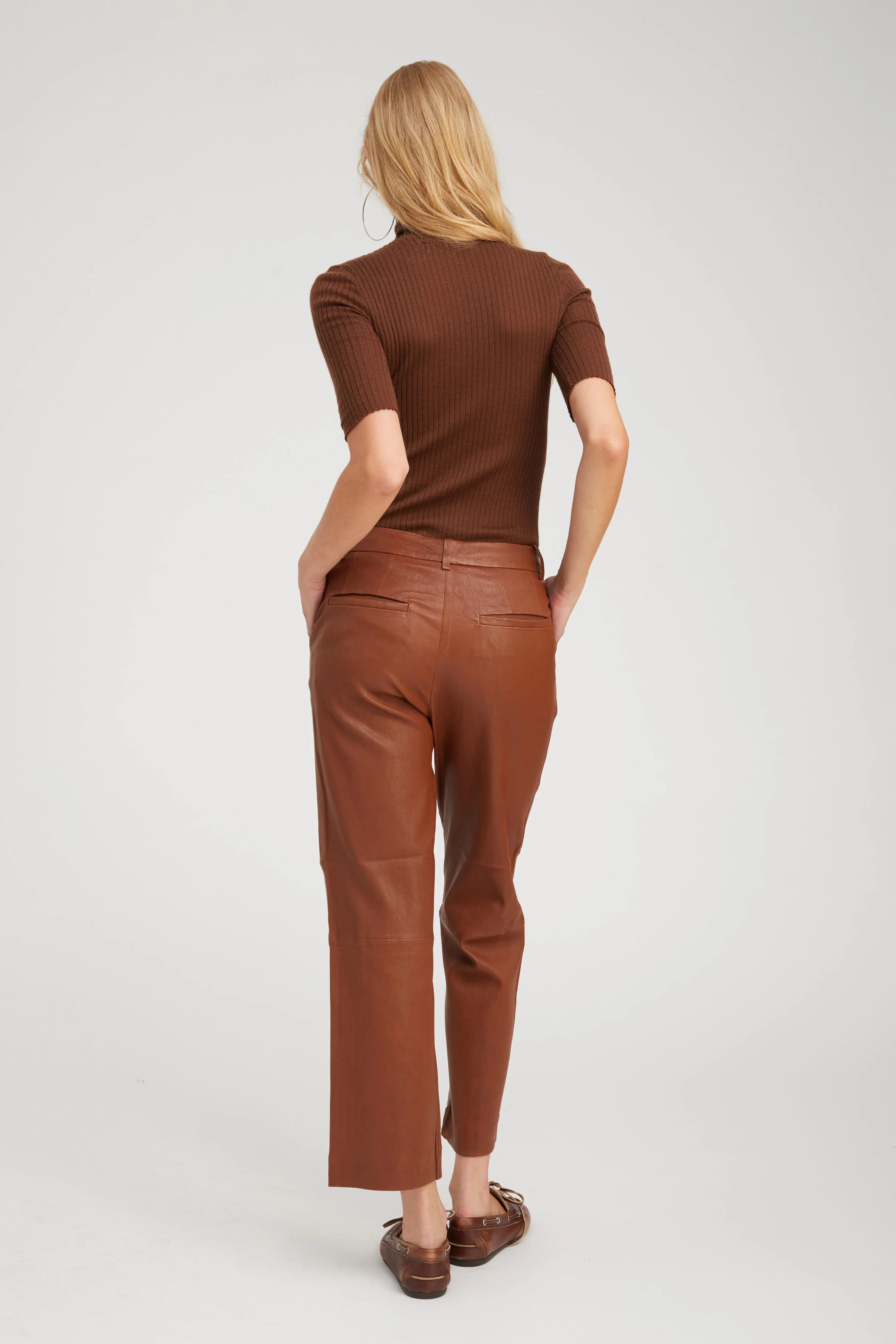 Acorn Leather Cropped Trousers sold by SPRWMN product image thumbnail 5