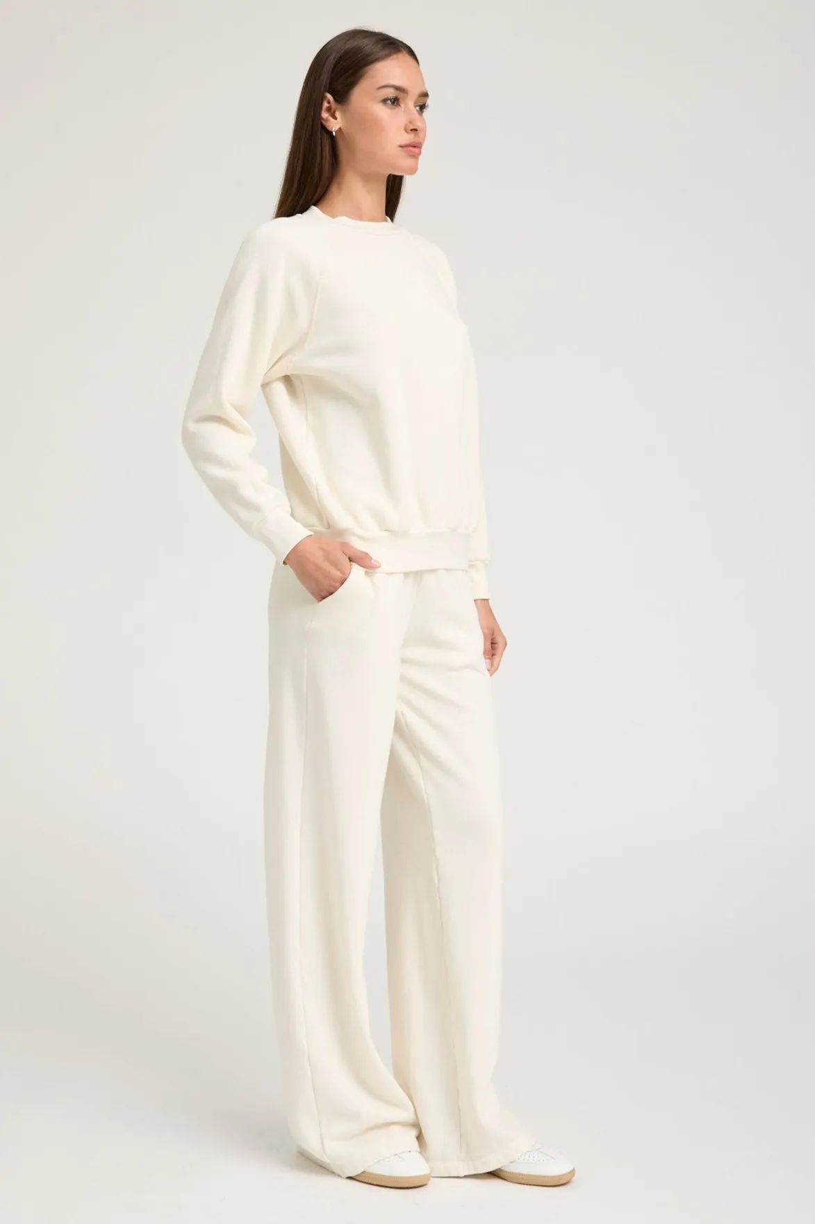 Creme Shrunken Raglan Sweatshirt sold by SPRWMN product image thumbnail 2