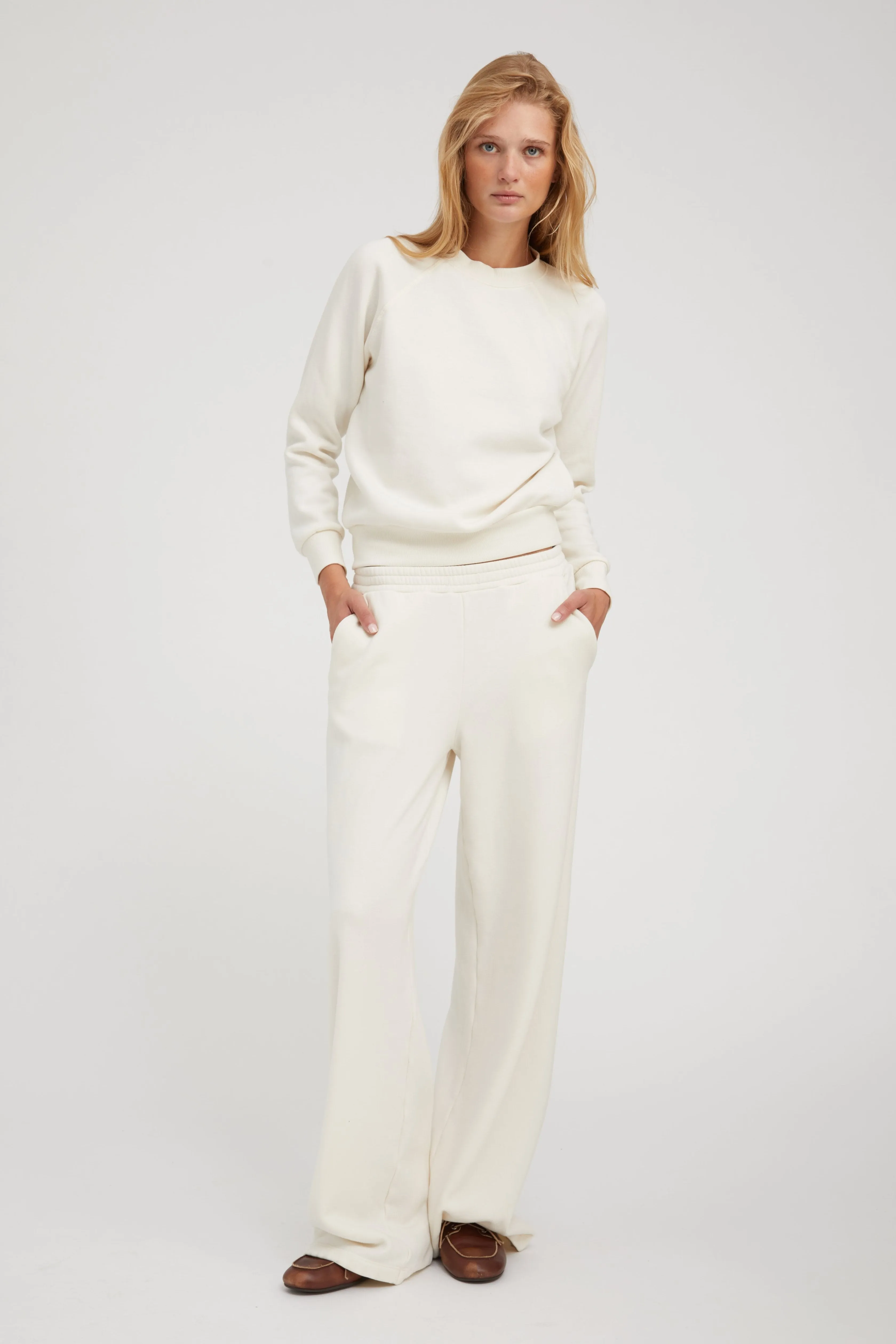 Creme Shrunken Raglan Sweatshirt sold by SPRWMN product image thumbnail 4