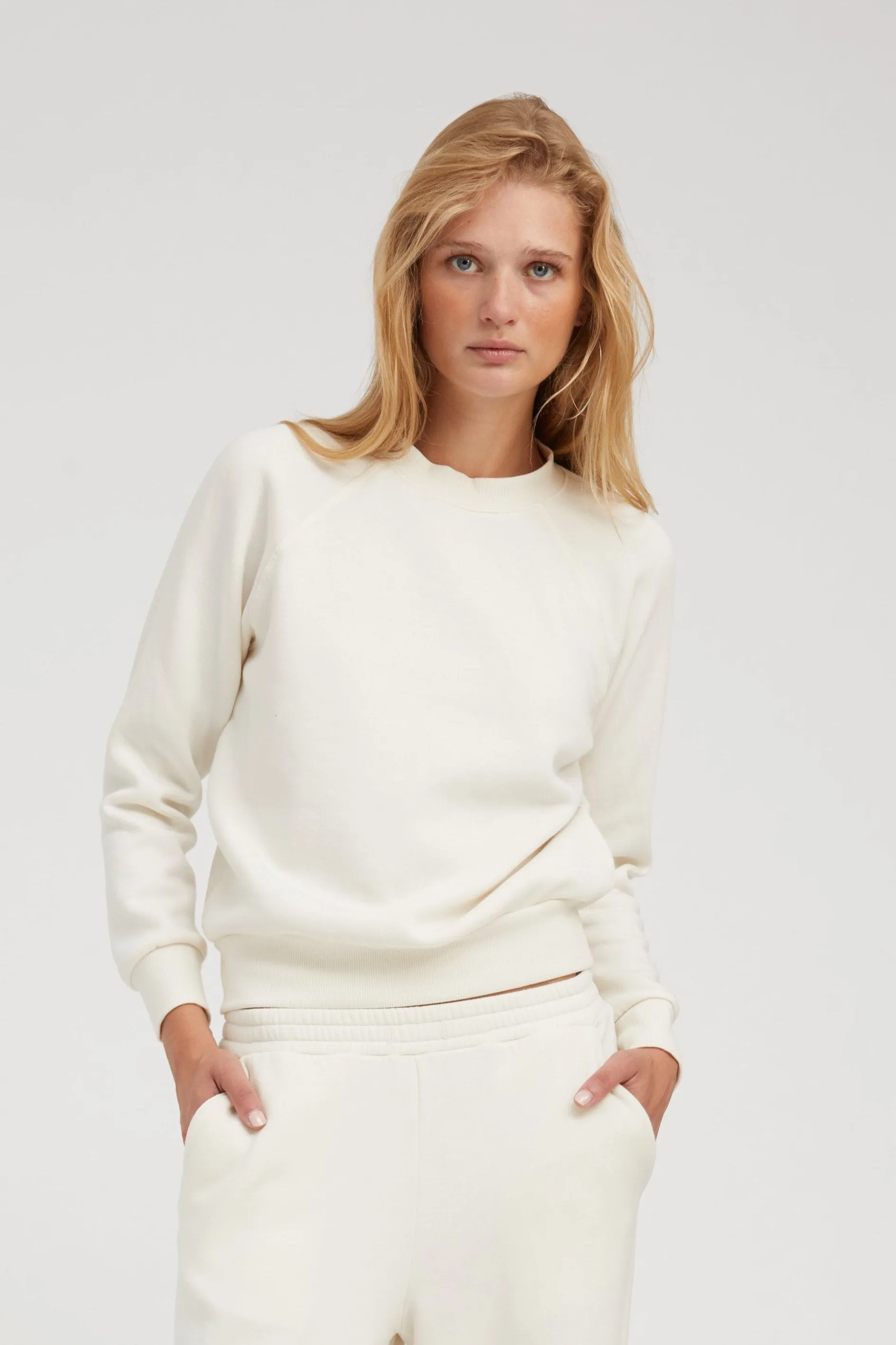 Creme Shrunken Raglan Sweatshirt sold by SPRWMN product image thumbnail 5