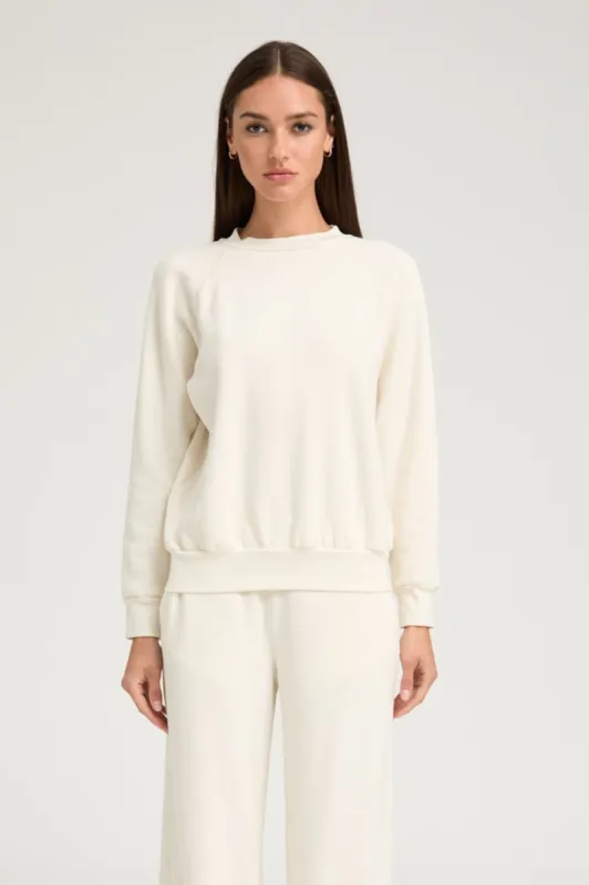 Creme Shrunken Raglan Sweatshirt sold by SPRWMN