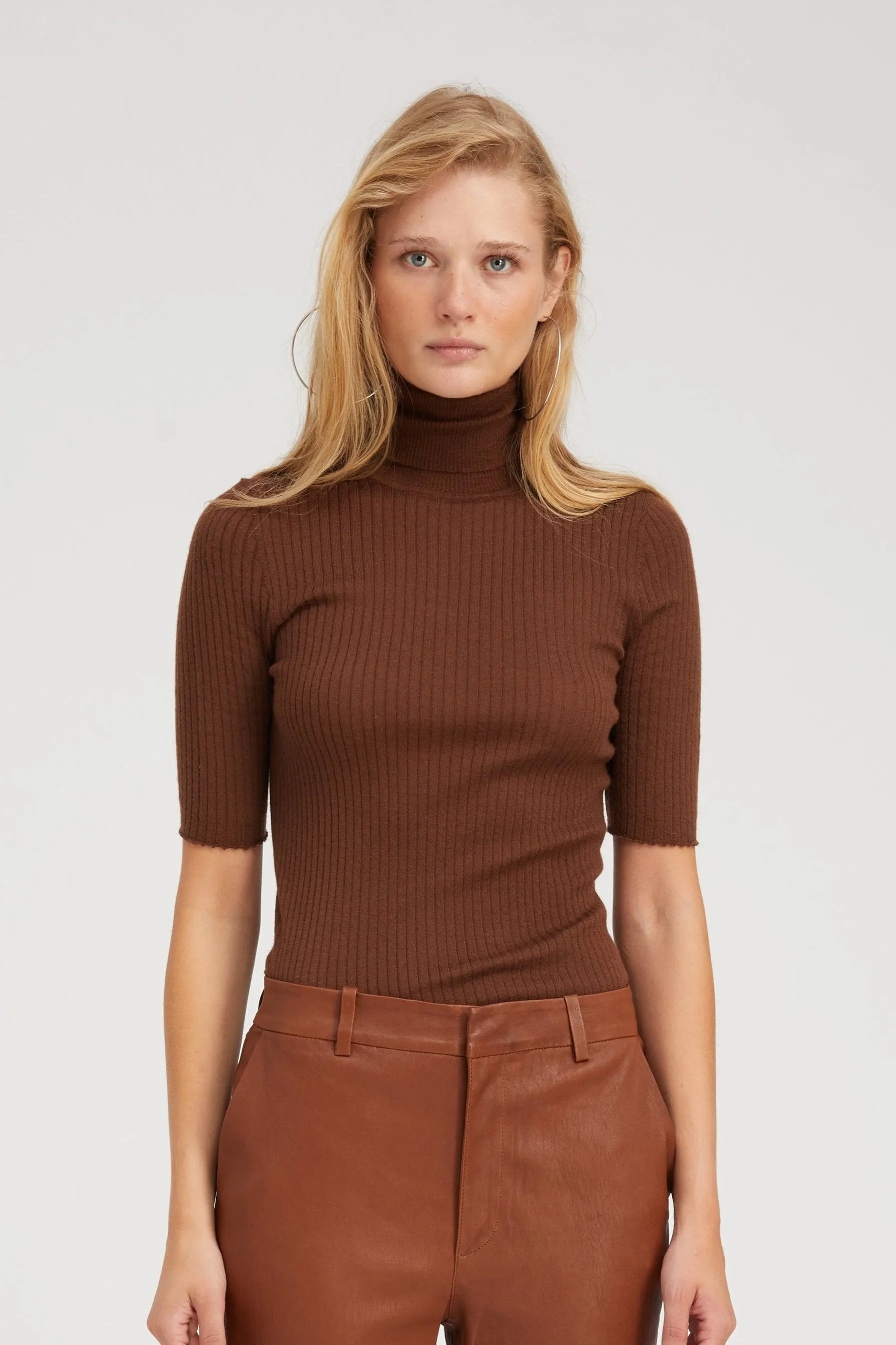 Chocolate Cashmere Turtleneck sold by SPRWMN