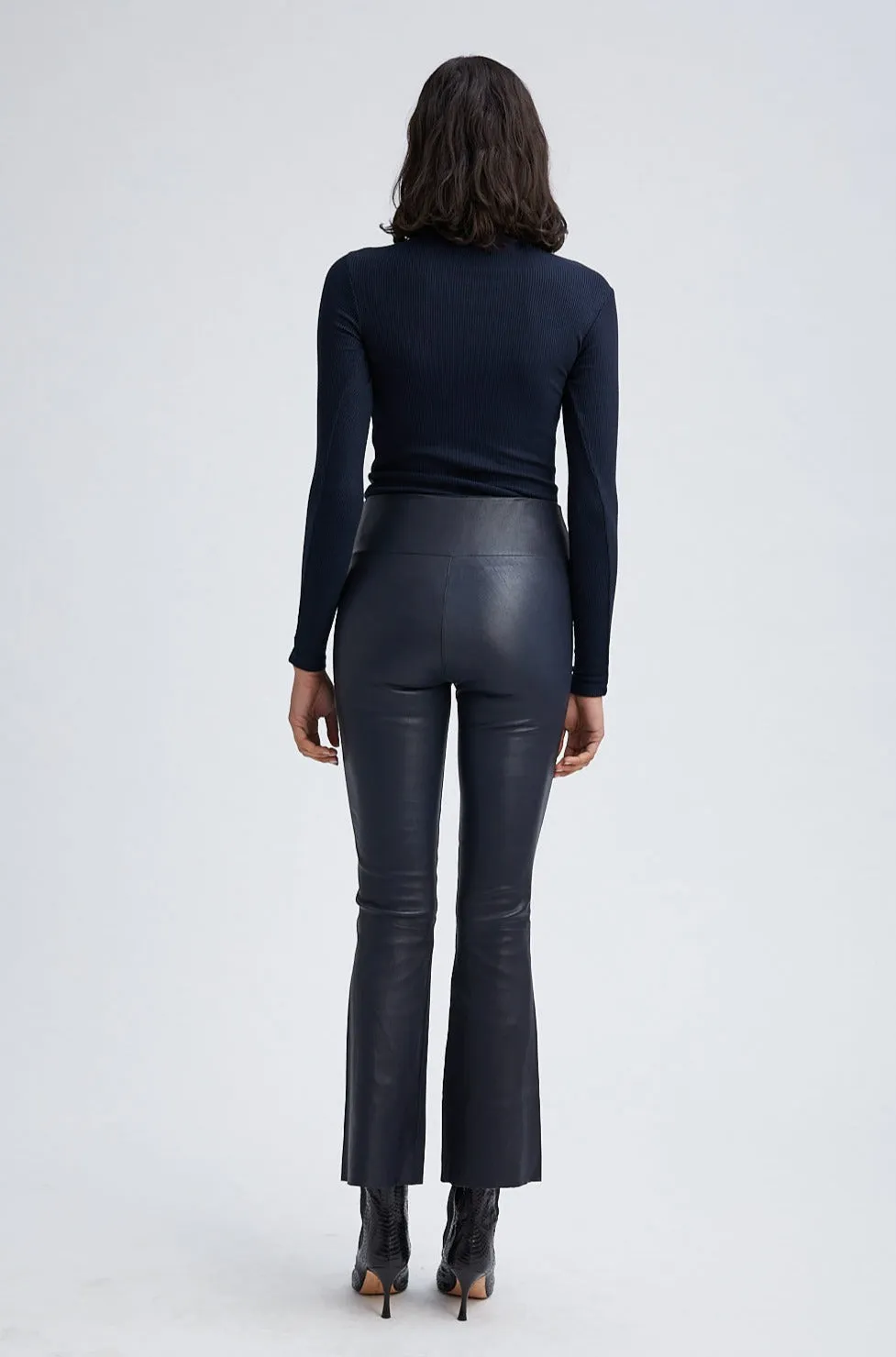Navy Leather Ankle Flare sold by SPRWMN product image thumbnail 5