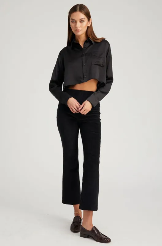 Black Corduroy Ankle Flare Pants sold by SPRWMN
