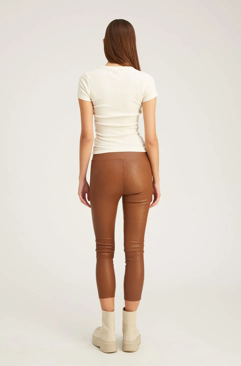 Cocoa Leather Crop sold by SPRWMN product image thumbnail 3