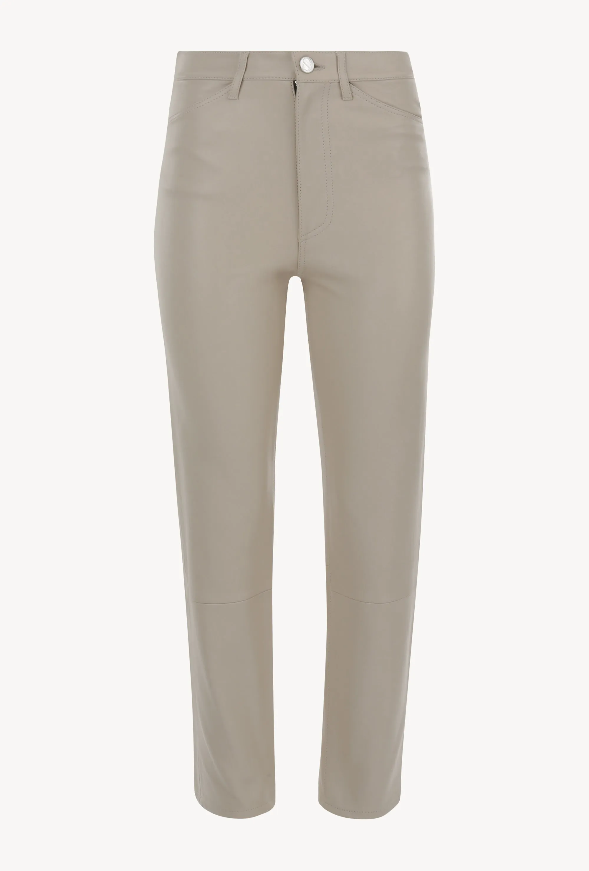 Off White Leather 5 Pocket Straight Leg Pants sold by SPRWMN product image thumbnail 2