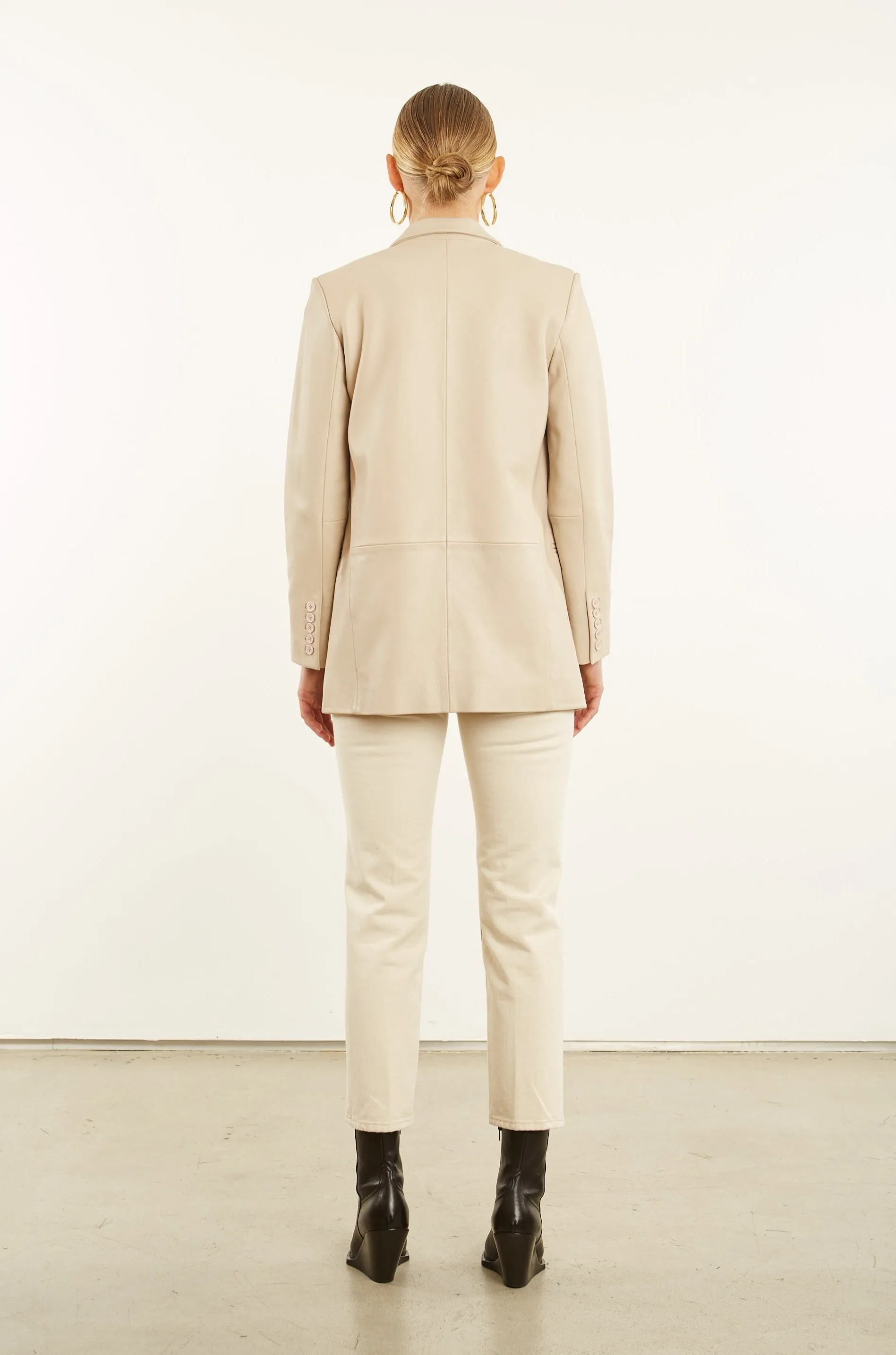 Off White Leather Blazer sold by SPRWMN product image thumbnail 4
