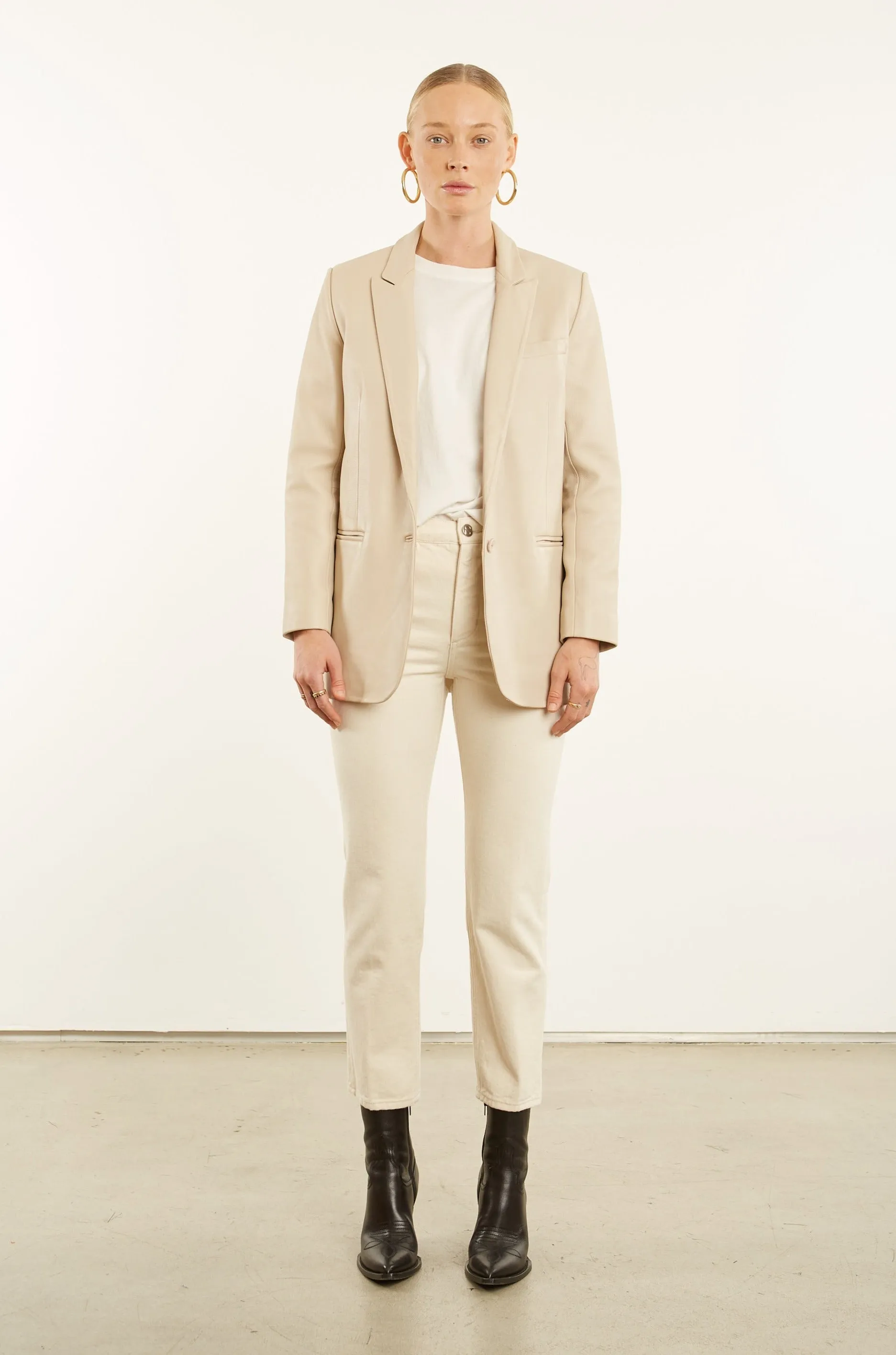 Off White Leather Blazer sold by SPRWMN product image thumbnail 2