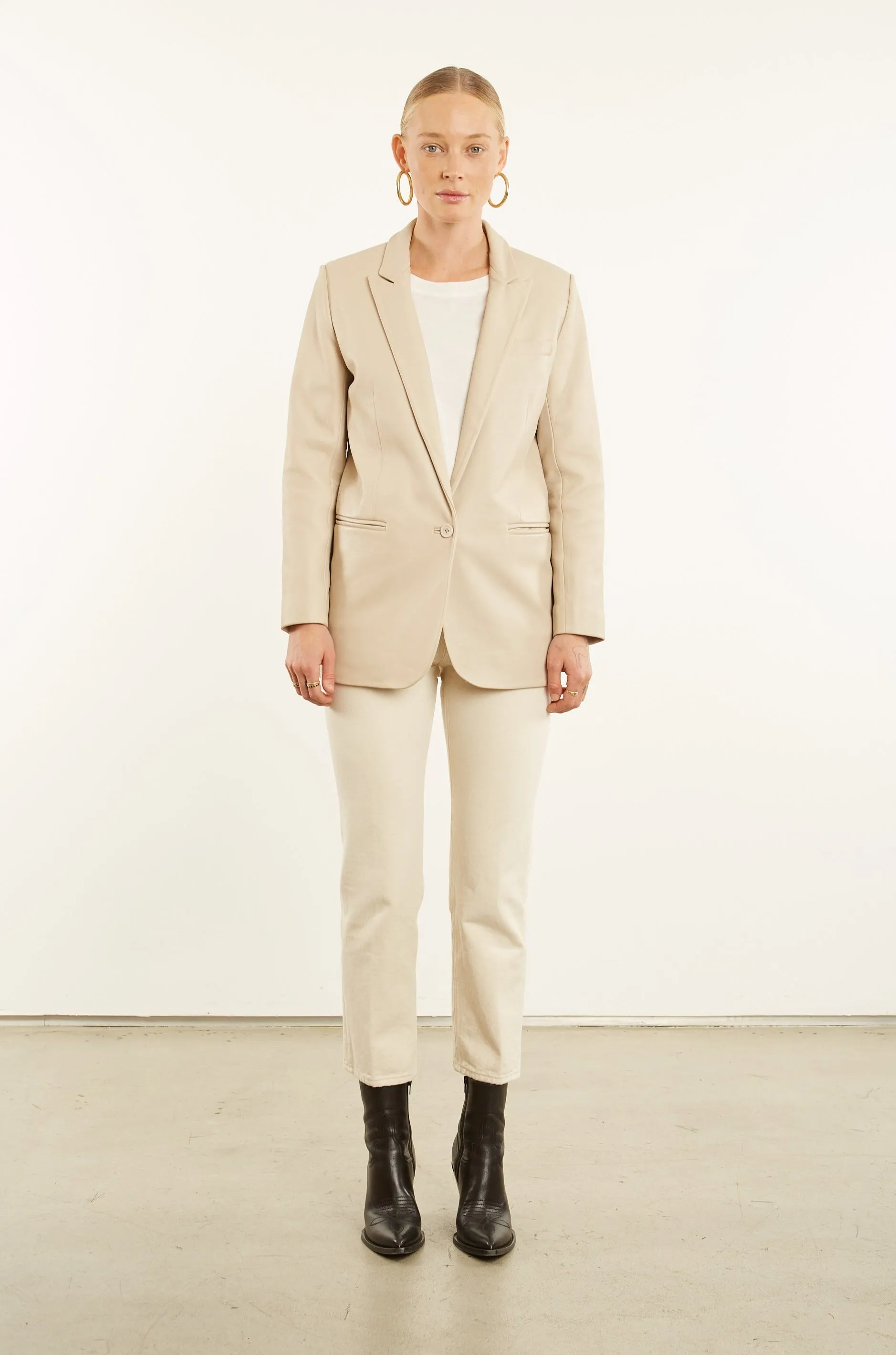 Off White Leather Blazer sold by SPRWMN