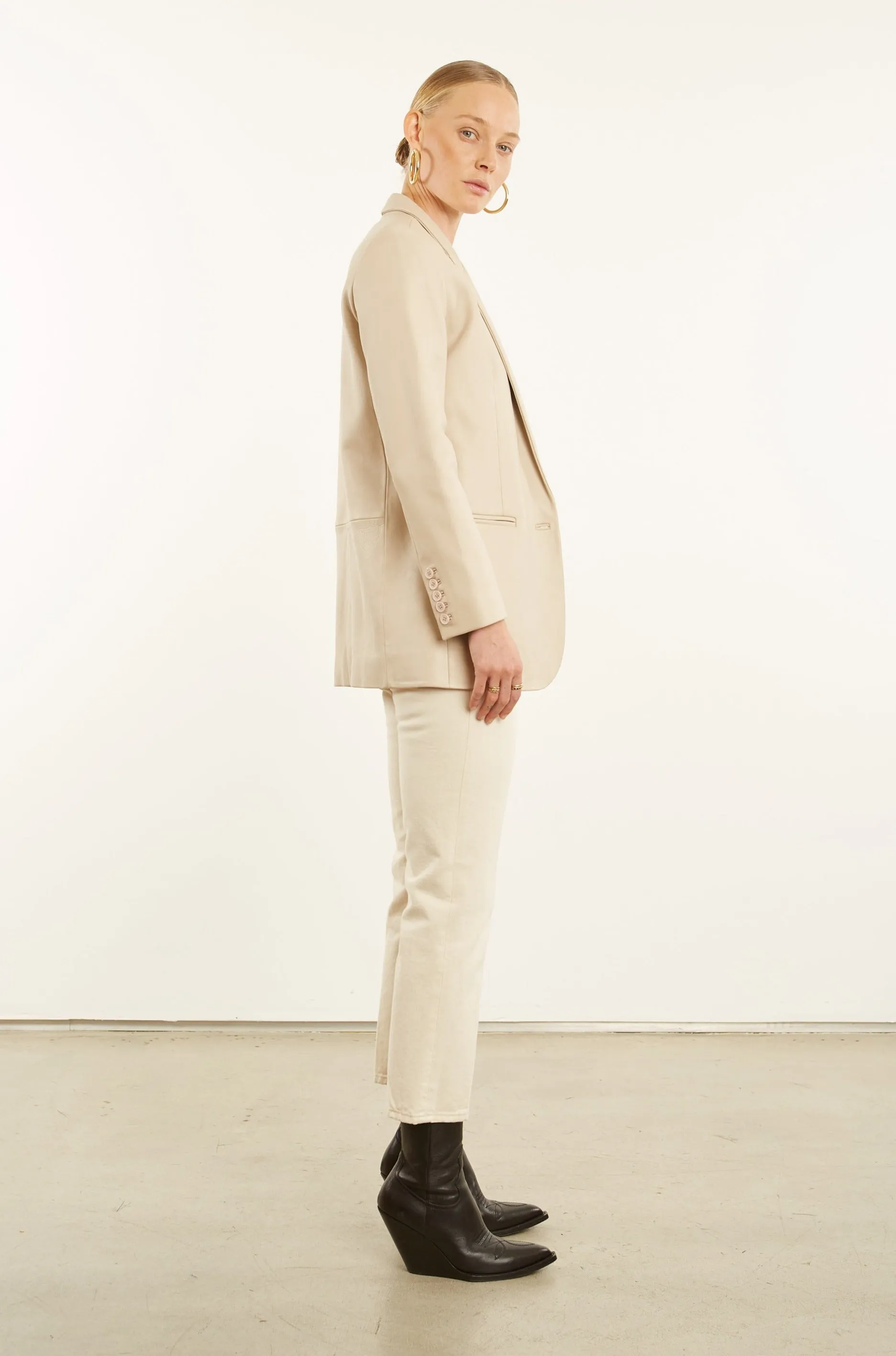 Off White Leather Blazer sold by SPRWMN product image thumbnail 3