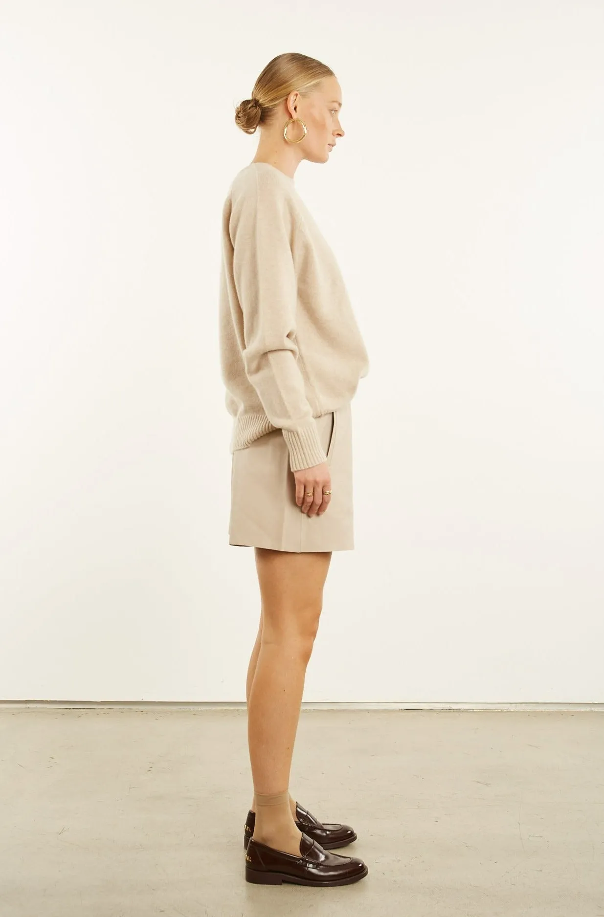 Off White Leather Culotte Shorts sold by SPRWMN product image thumbnail 4