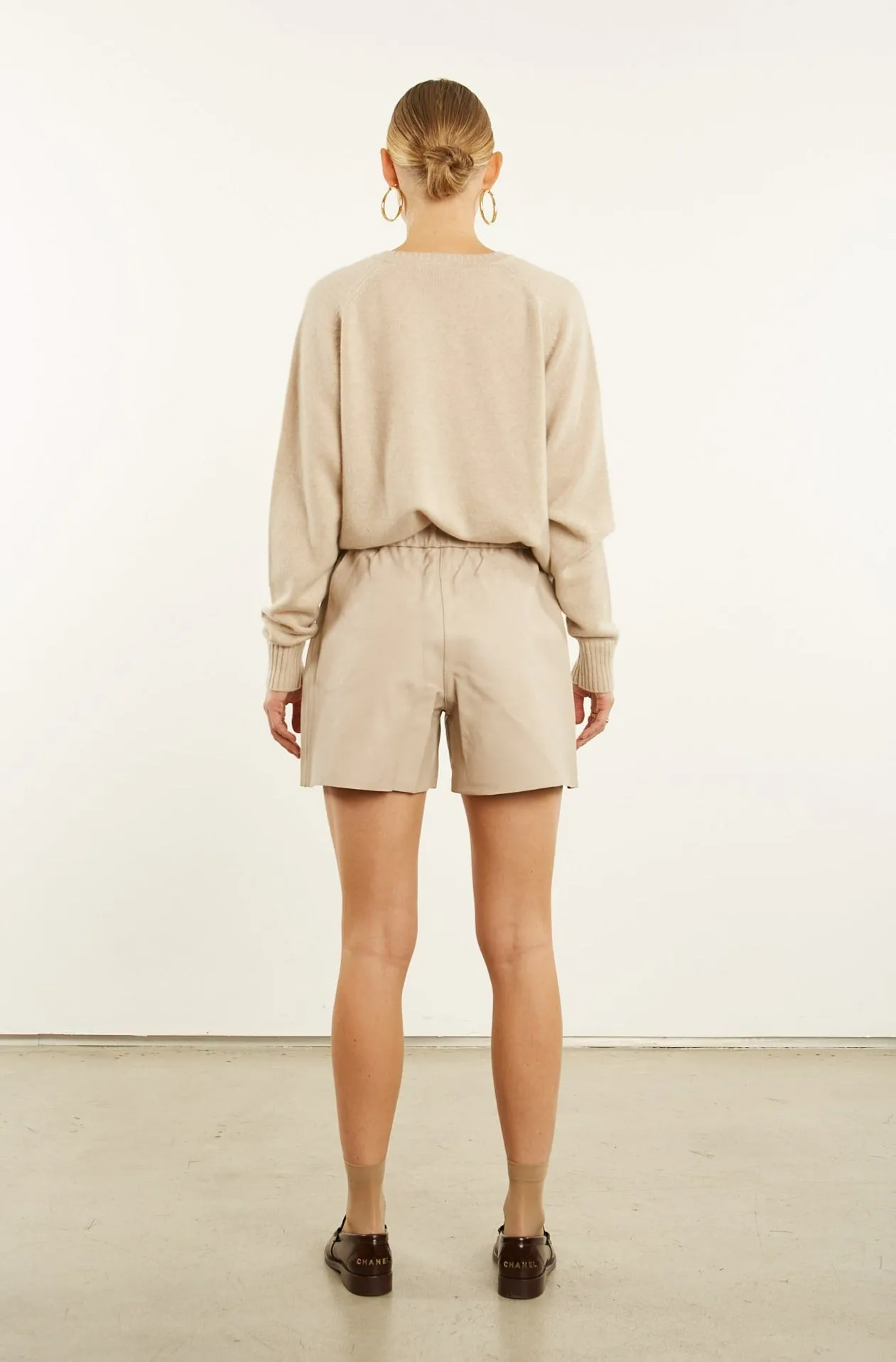 Off White Leather Culotte Shorts sold by SPRWMN product image thumbnail 5