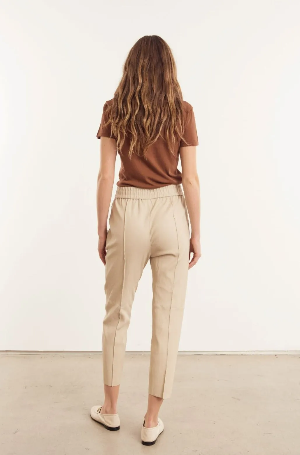 Off White Leather Joggers sold by SPRWMN product image thumbnail 5