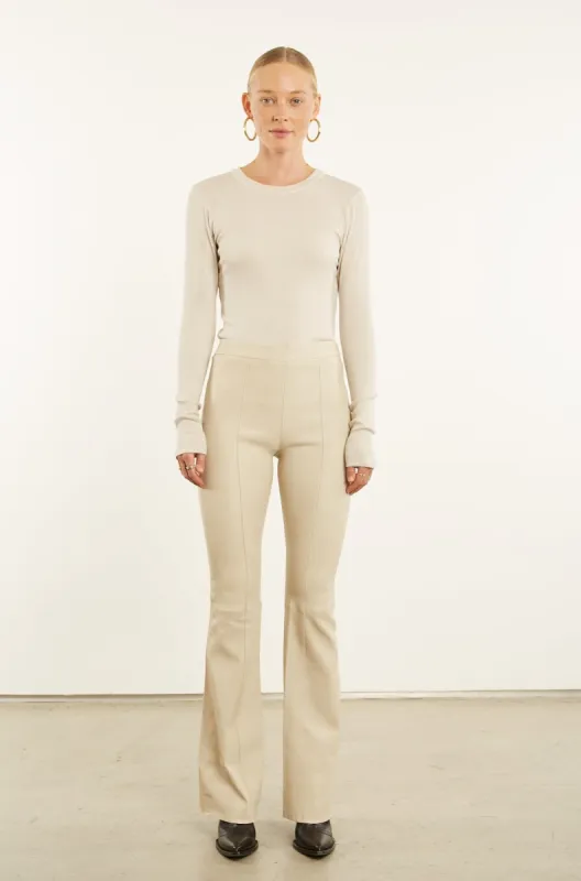 Off White Leather Super Flare w Princess Seams made by SPRWMN