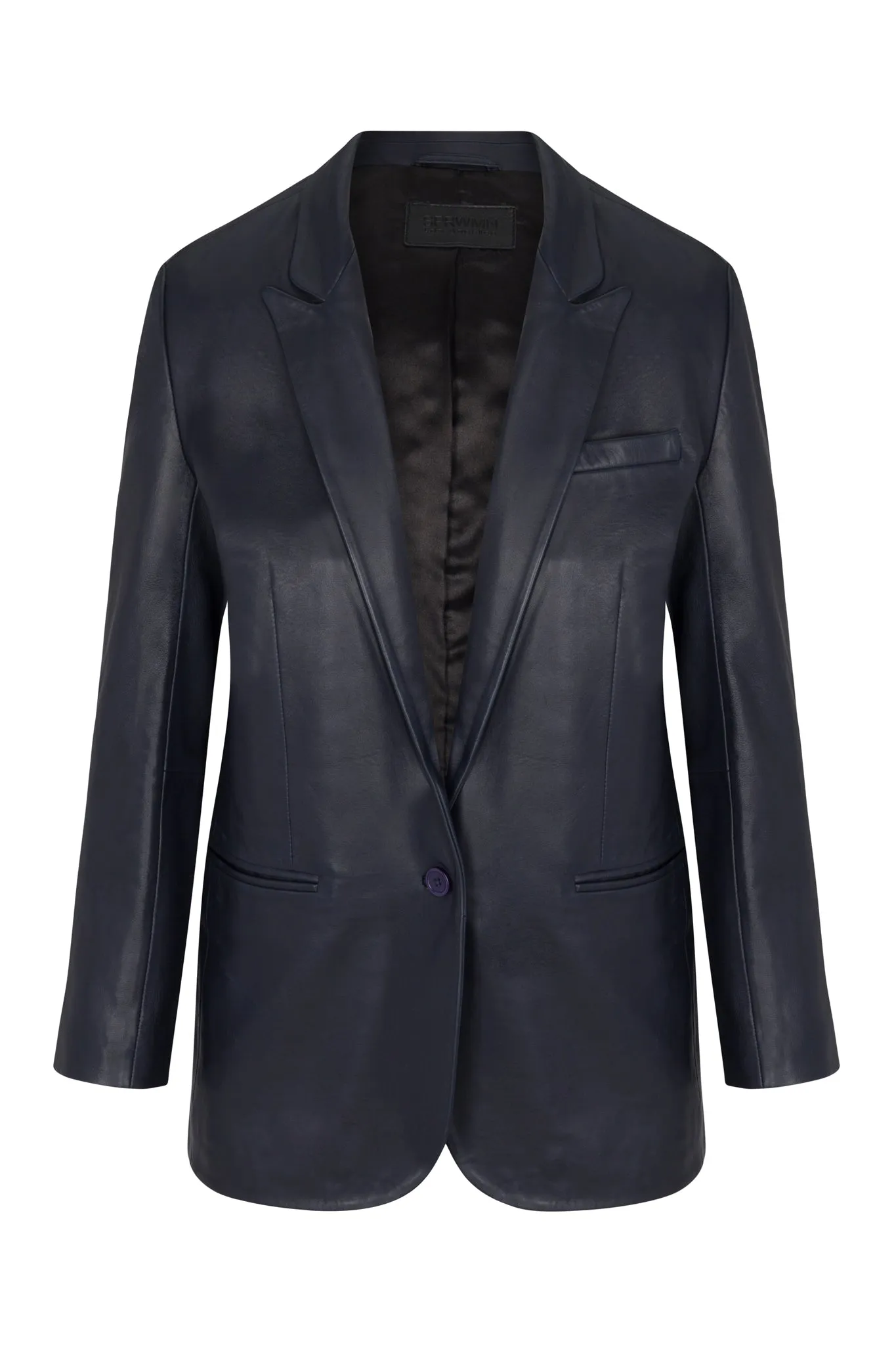 Navy Leather Blazer sold by SPRWMN product image thumbnail 3