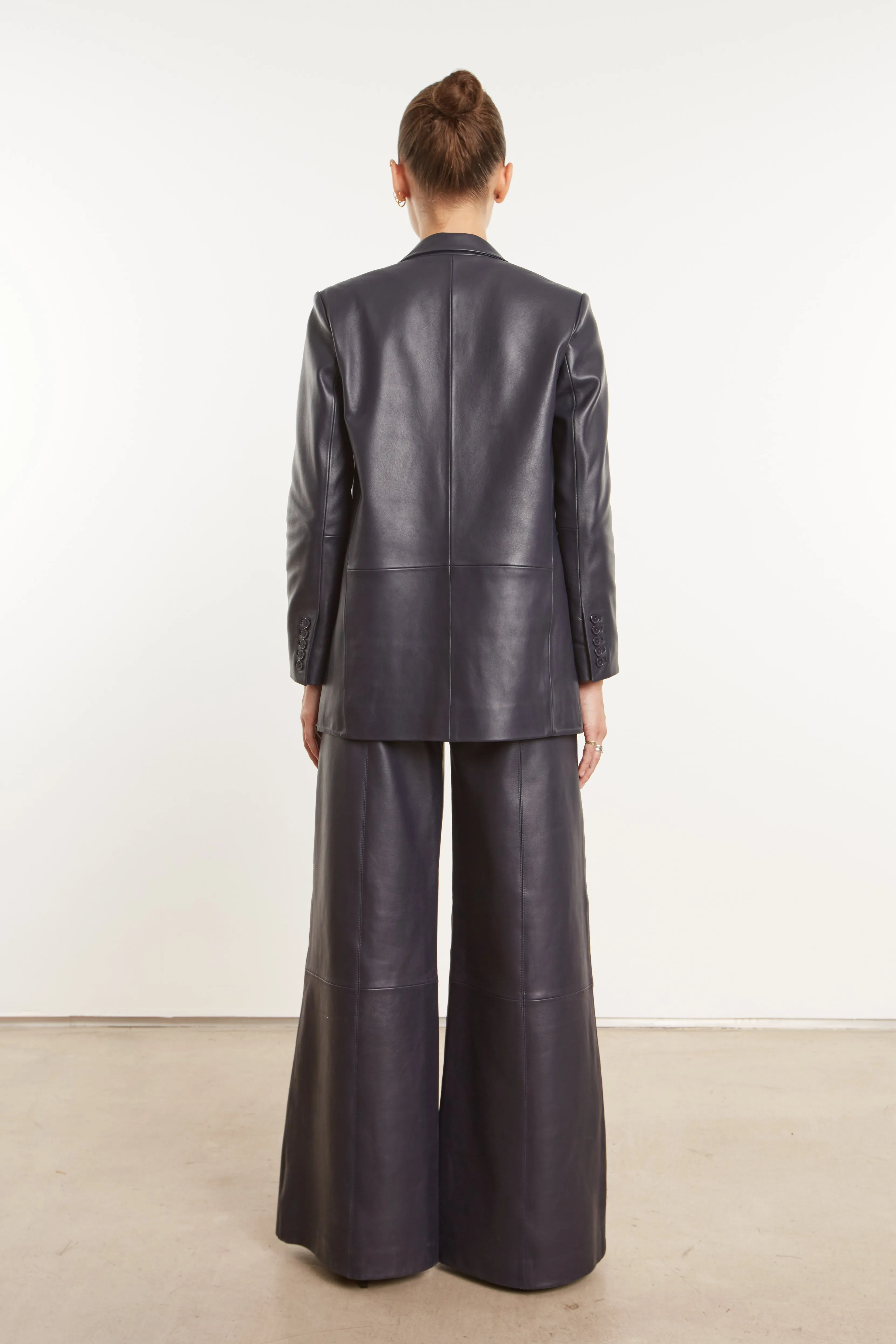 Navy Leather Blazer sold by SPRWMN product image thumbnail 5