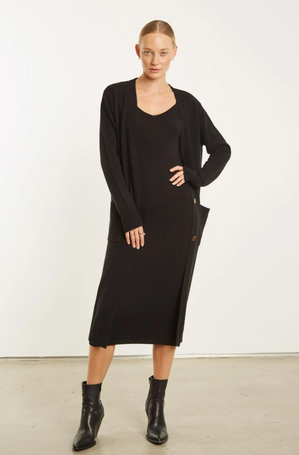 Black Cashmere Long Cardigan sold by SPRWMN product image thumbnail 5