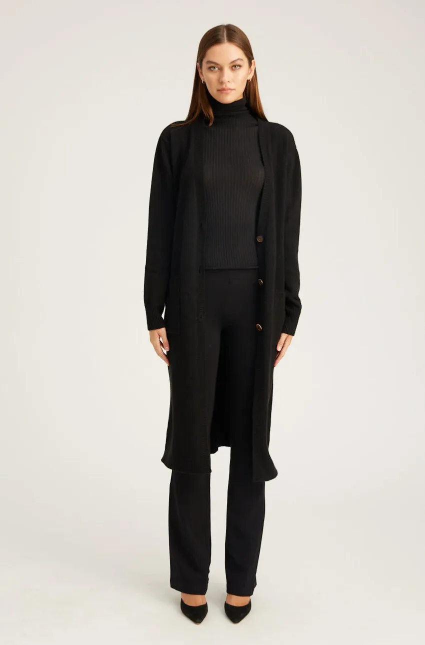 Black Cashmere Long Cardigan sold by SPRWMN