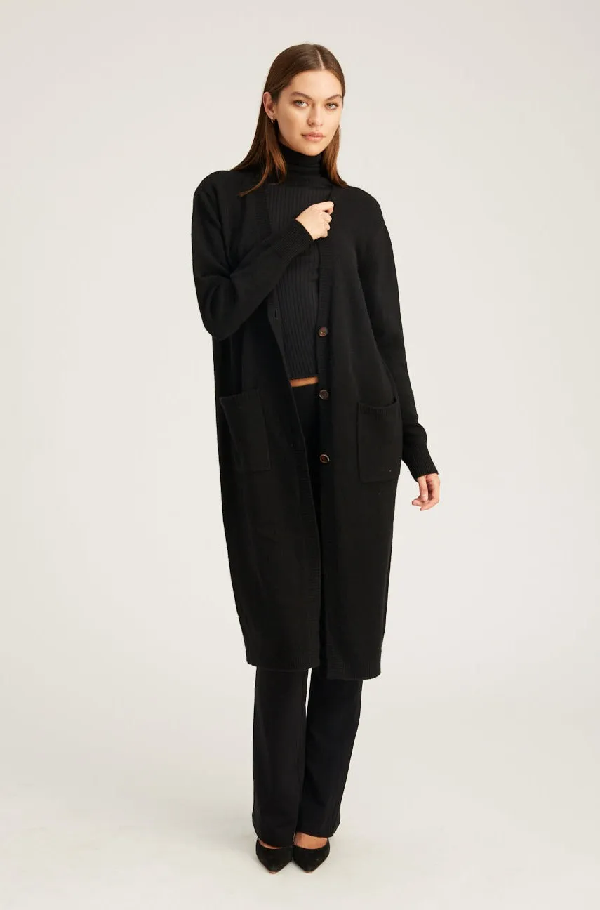Black Cashmere Long Cardigan sold by SPRWMN product image thumbnail 3