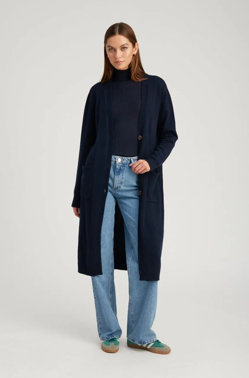 Navy Cashmere Long Cardigan sold by SPRWMN product image thumbnail 4