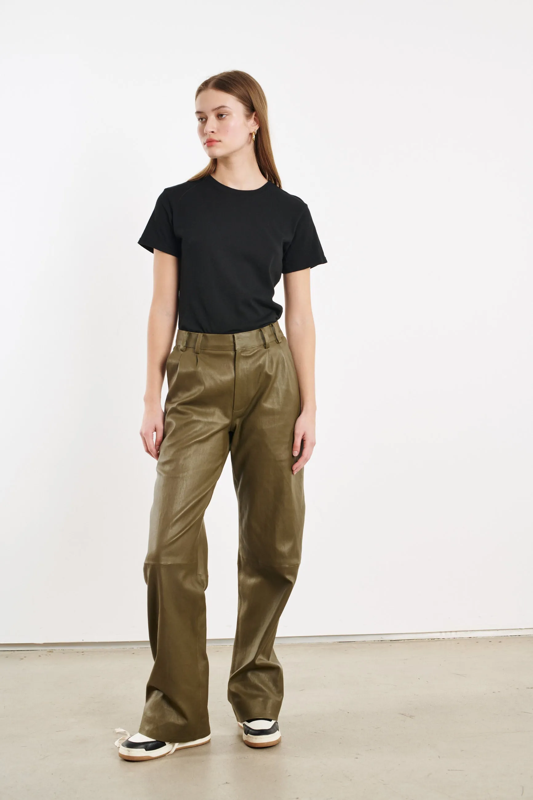 Moss Leather Straight Leg Trousers sold by SPRWMN product image thumbnail 3