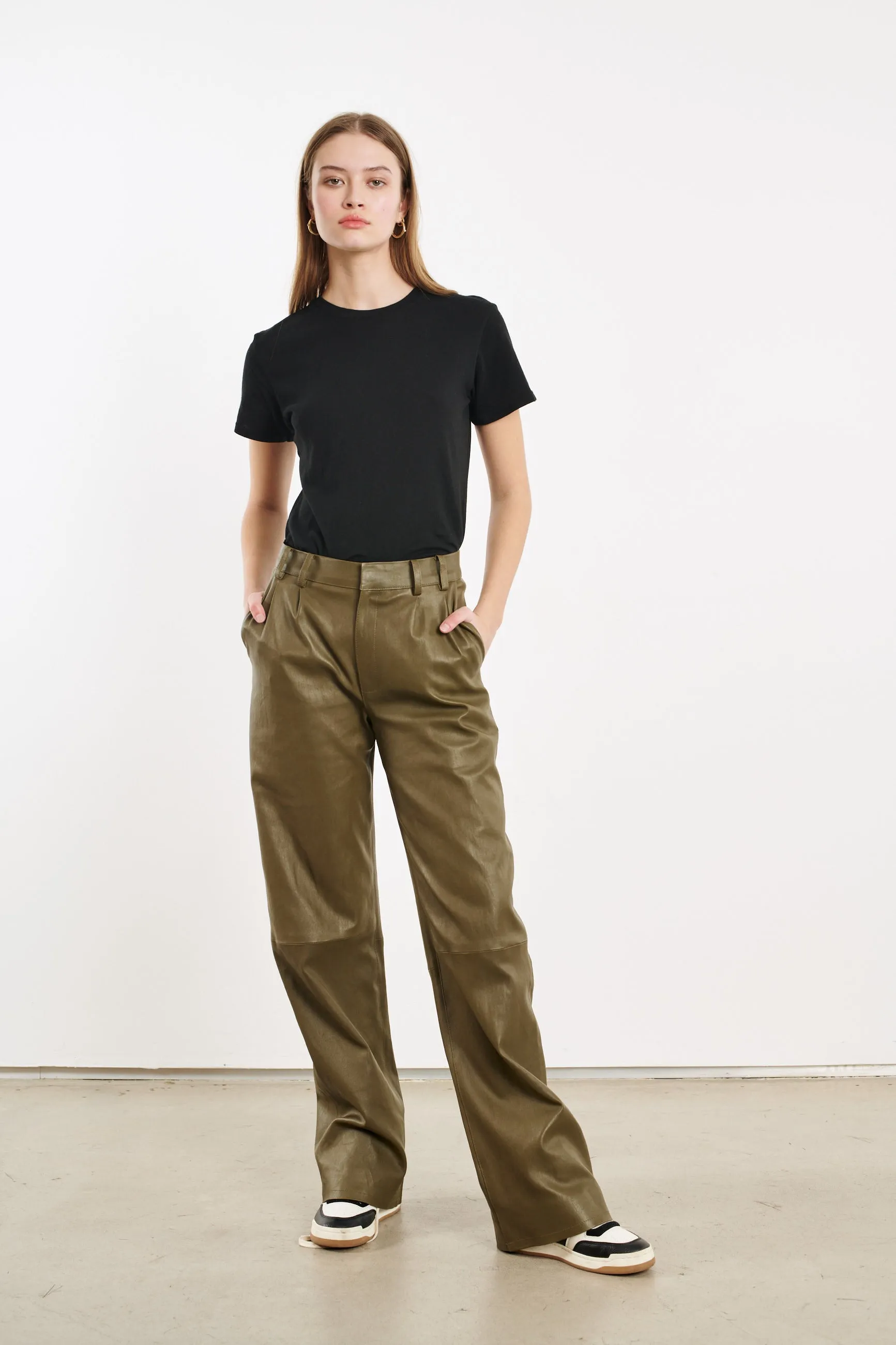 Moss Leather Straight Leg Trousers sold by SPRWMN product image thumbnail 4
