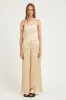Cream Silk Wide Leg Pintuck Pants sold by SPRWMN