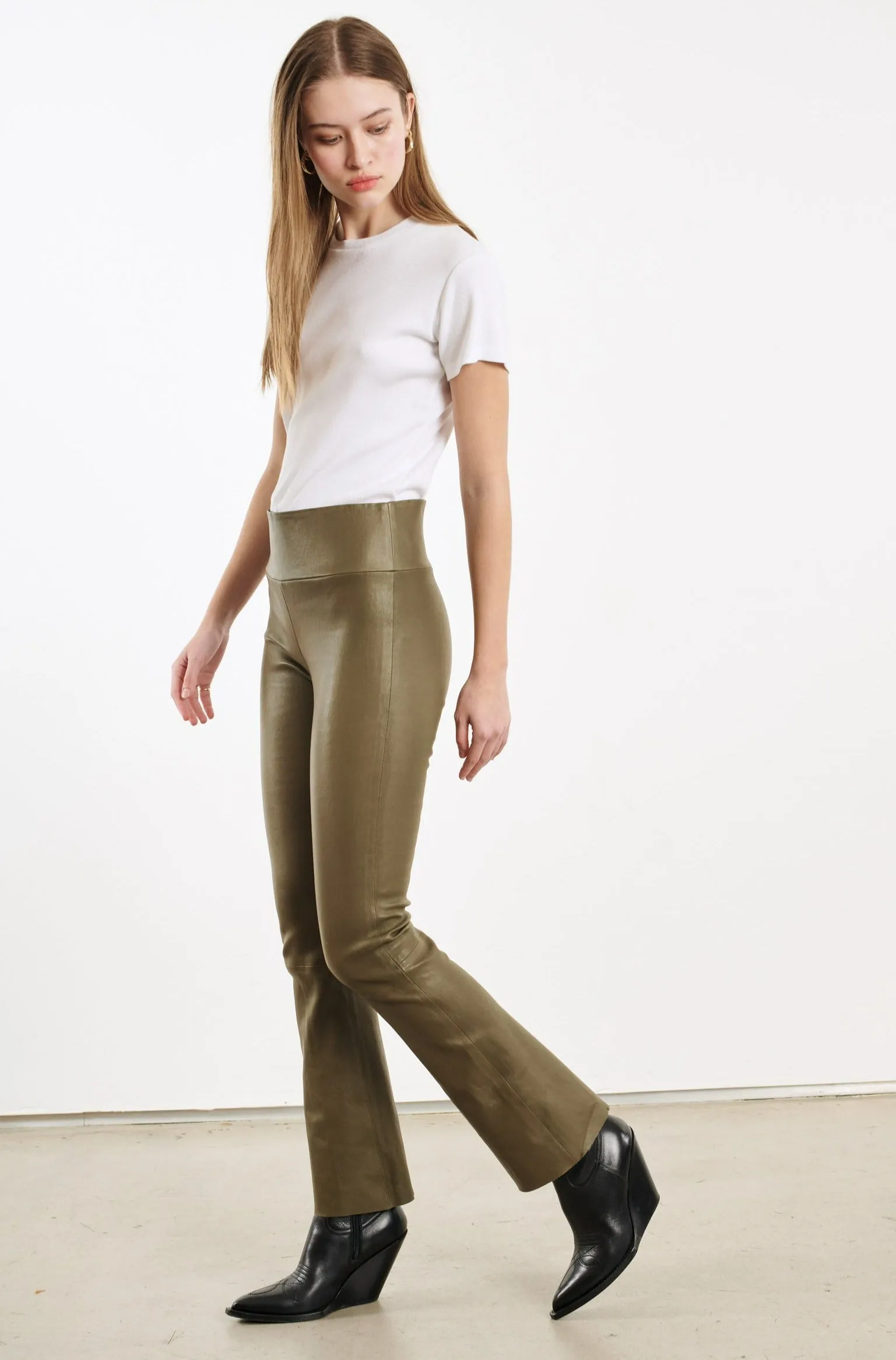 Moss Leather Ankle Flare sold by SPRWMN product image thumbnail 3