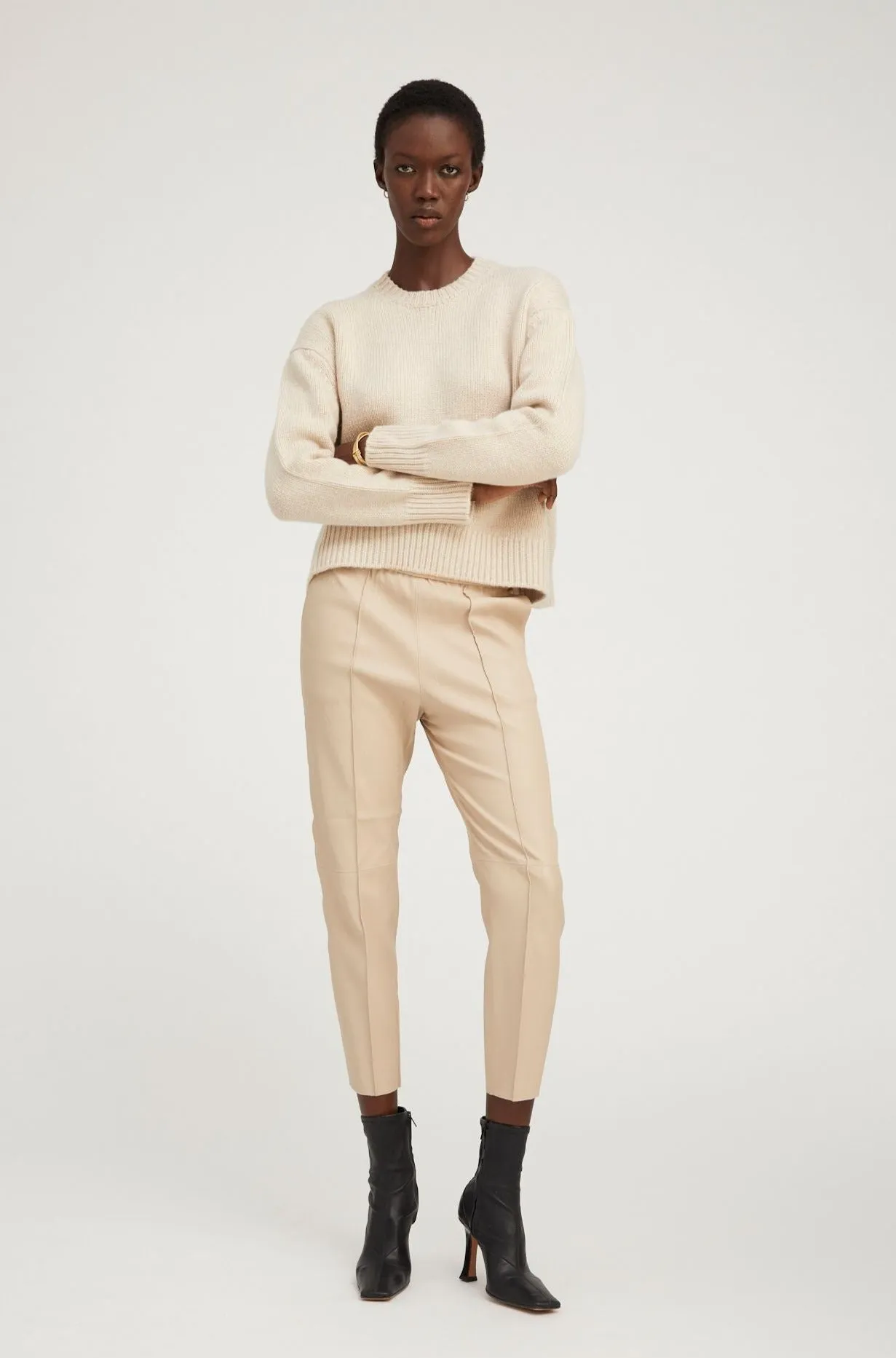 Latte Leather Joggers sold by SPRWMN product image thumbnail 3